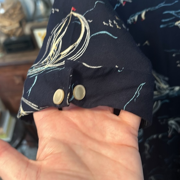 VINTAGE Liz Claiborne Crazy Horse Nautical Print Maxi Dress - Picture 4 of 7